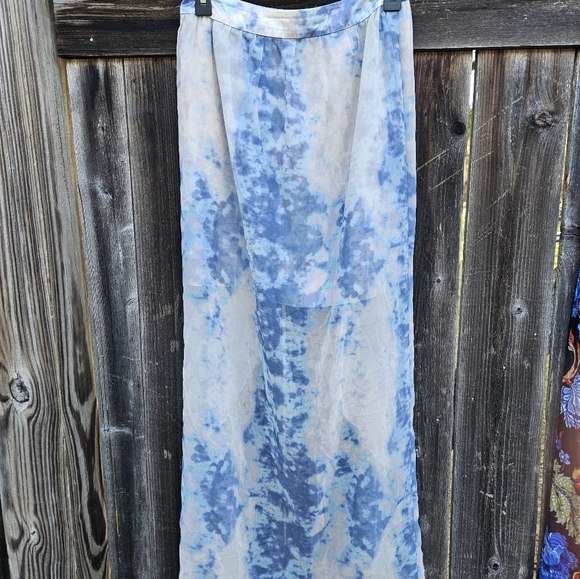 Kimchi Blue Hi Lo Skirt Asymmetrical mini and maxi sheer boho fairy size 6 - Picture 3 of 7